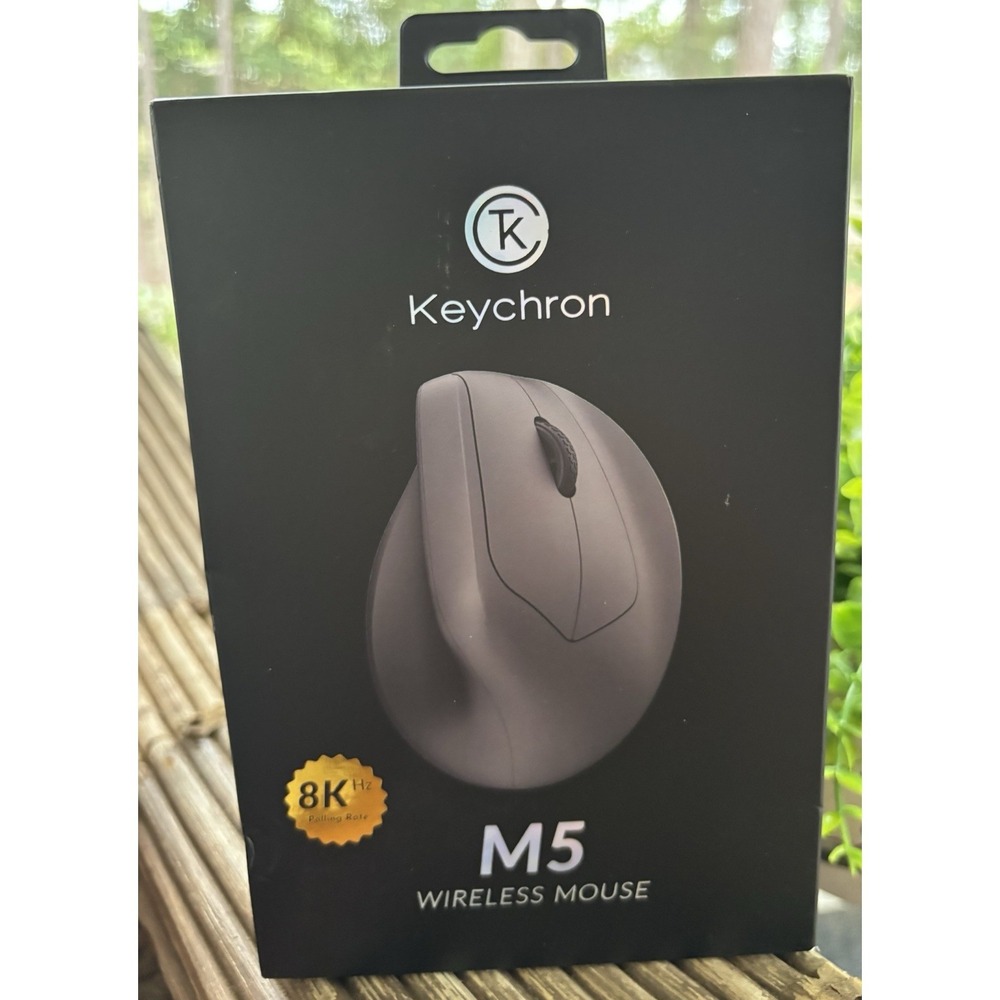 Keychron M5 Wireless Mouse 8K Hz Vertical Ergonomic Gaming Mouse Black New